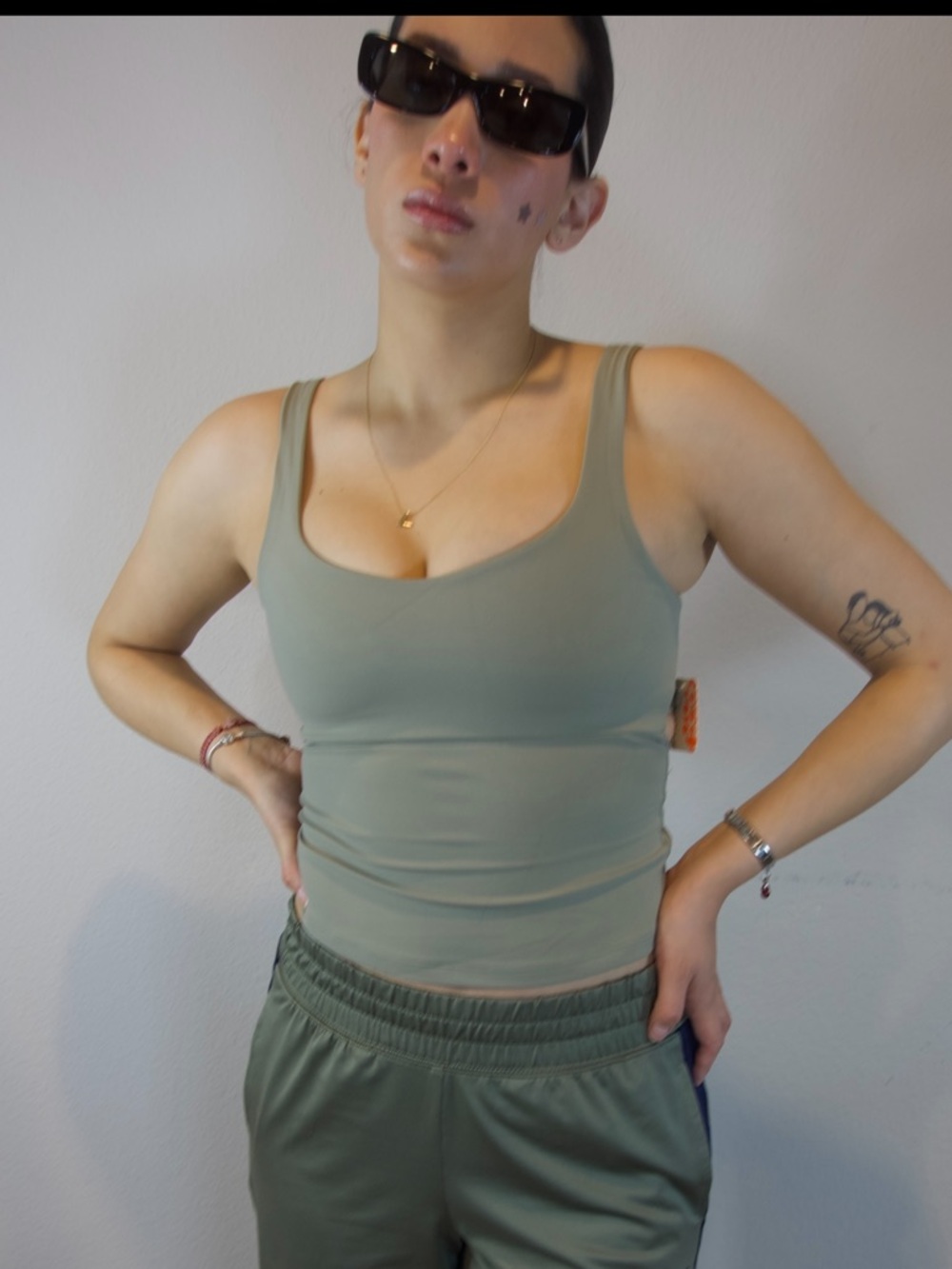 Free People FP Movement Sage Stone Strappy Back Tank